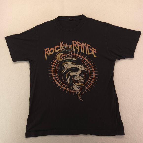 Rock on the Range Band Short Sleeve Graphic Crew Neck T Shirt Mens Size M Black - Picture 2 of 9